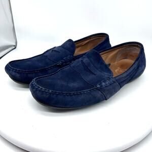 Polo Reynold Navy Blue Leather Oxford Loafers Driving Aviator Shoe Mens Size 13